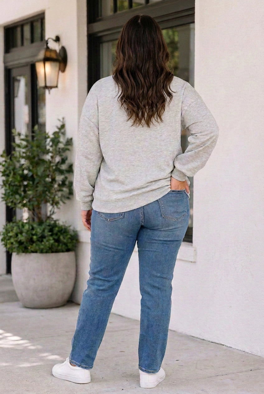 Threaded Pear Yuliana Drop Shoulder PLUS Sweatshirt