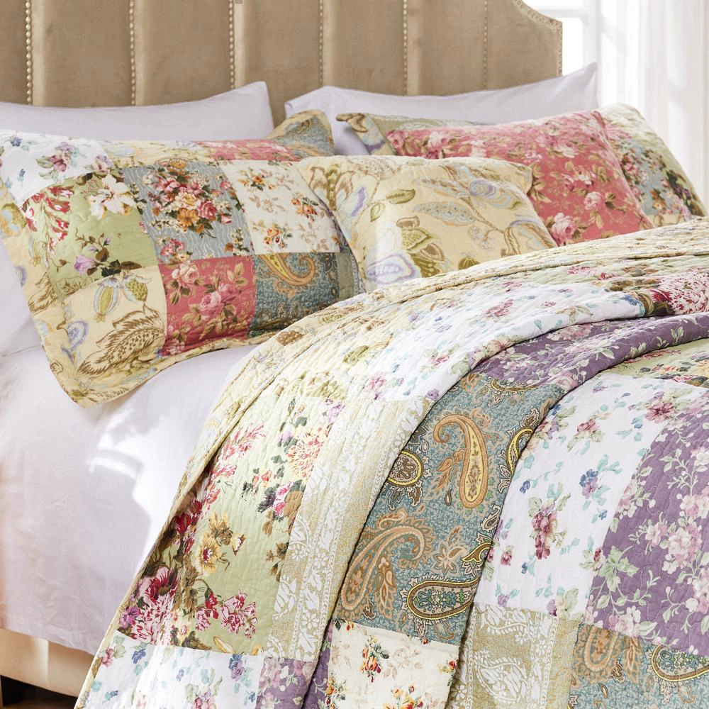 Greenland Home Fashion Blooming Prairie Quilt And Sham Bonus Set 5 Piece