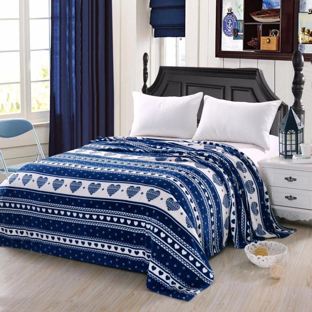 Heartfelt Valentine Micro Plush Blanket Navy - Queen 90 x 90