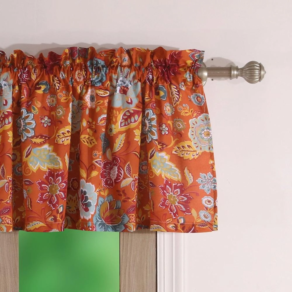 Greenland Home Fashion Astoria Window Valance With 2" header 3" rod pocket Spice 84x19"