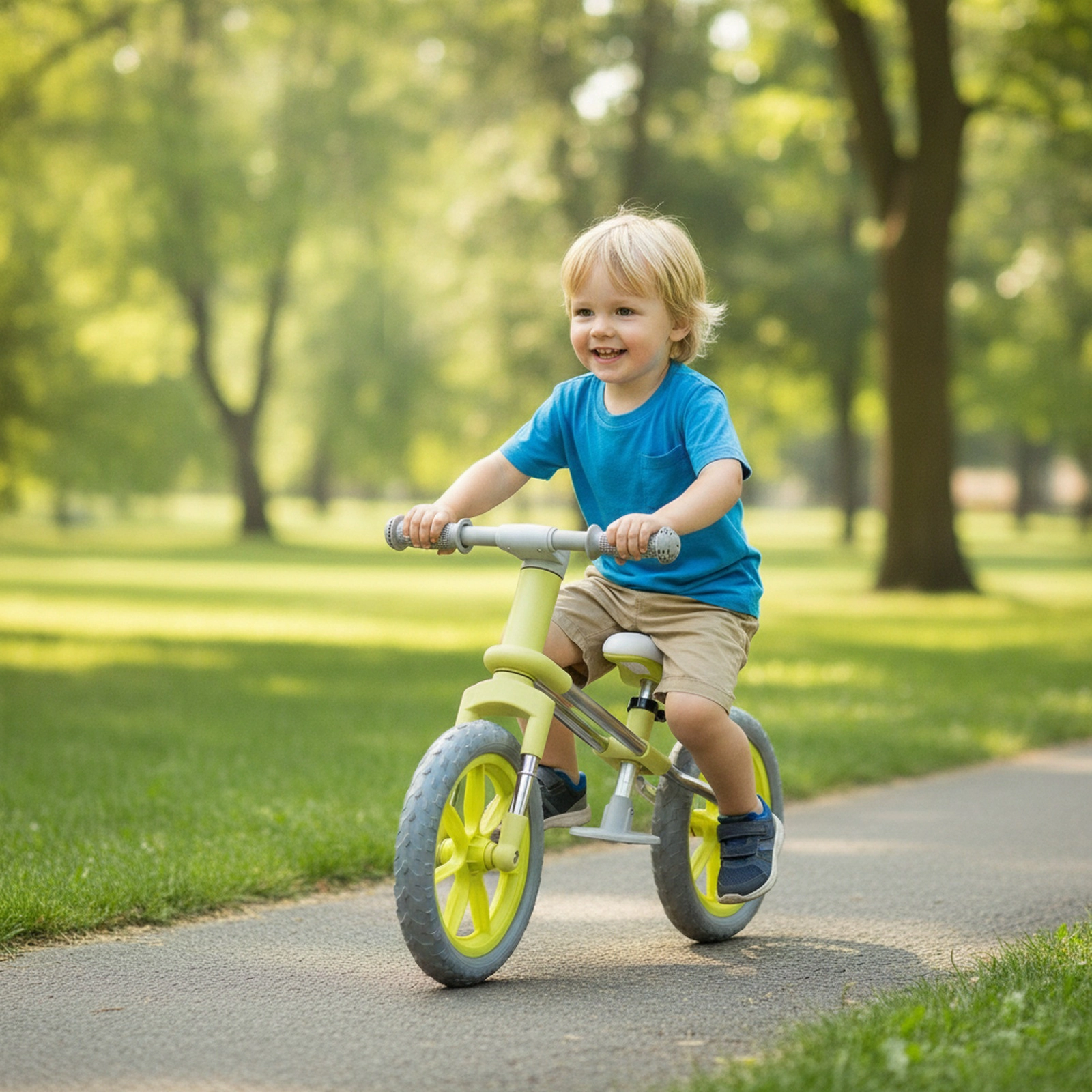12-in Kids Balance Bike 360-Degree Rotatable Handlebar Adjustable Seat Footrest 6.5-lb Carbon Steel Ages 2-5 Green