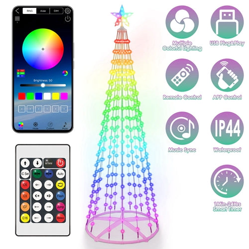 GBruno LED Smart Christmas Cone Tree With App Control