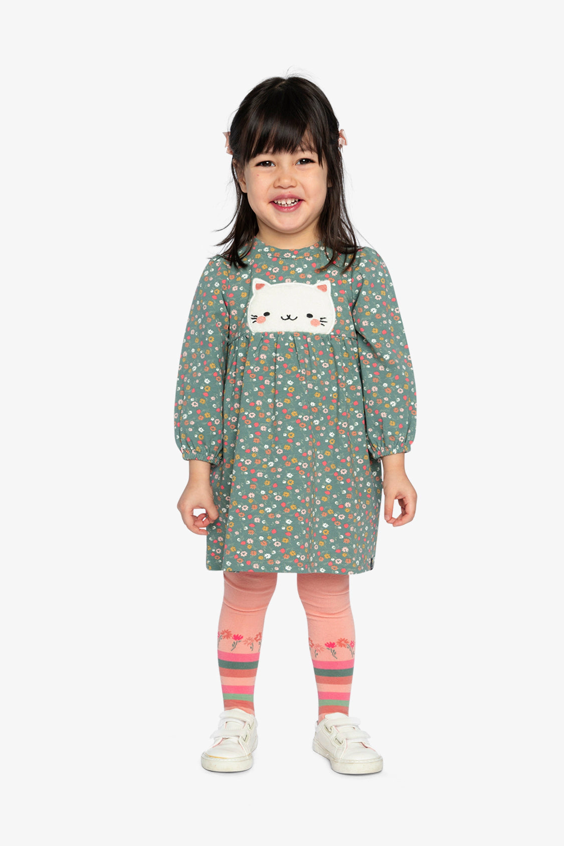 Deux par Deux Girls Organic Cotton Floral Print Dress