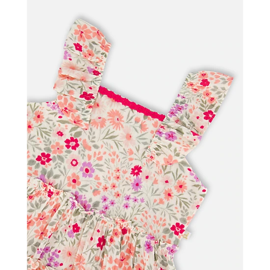Deux par Deux Girls Tunic and Organic Cotton Capri Set Printed Flowers