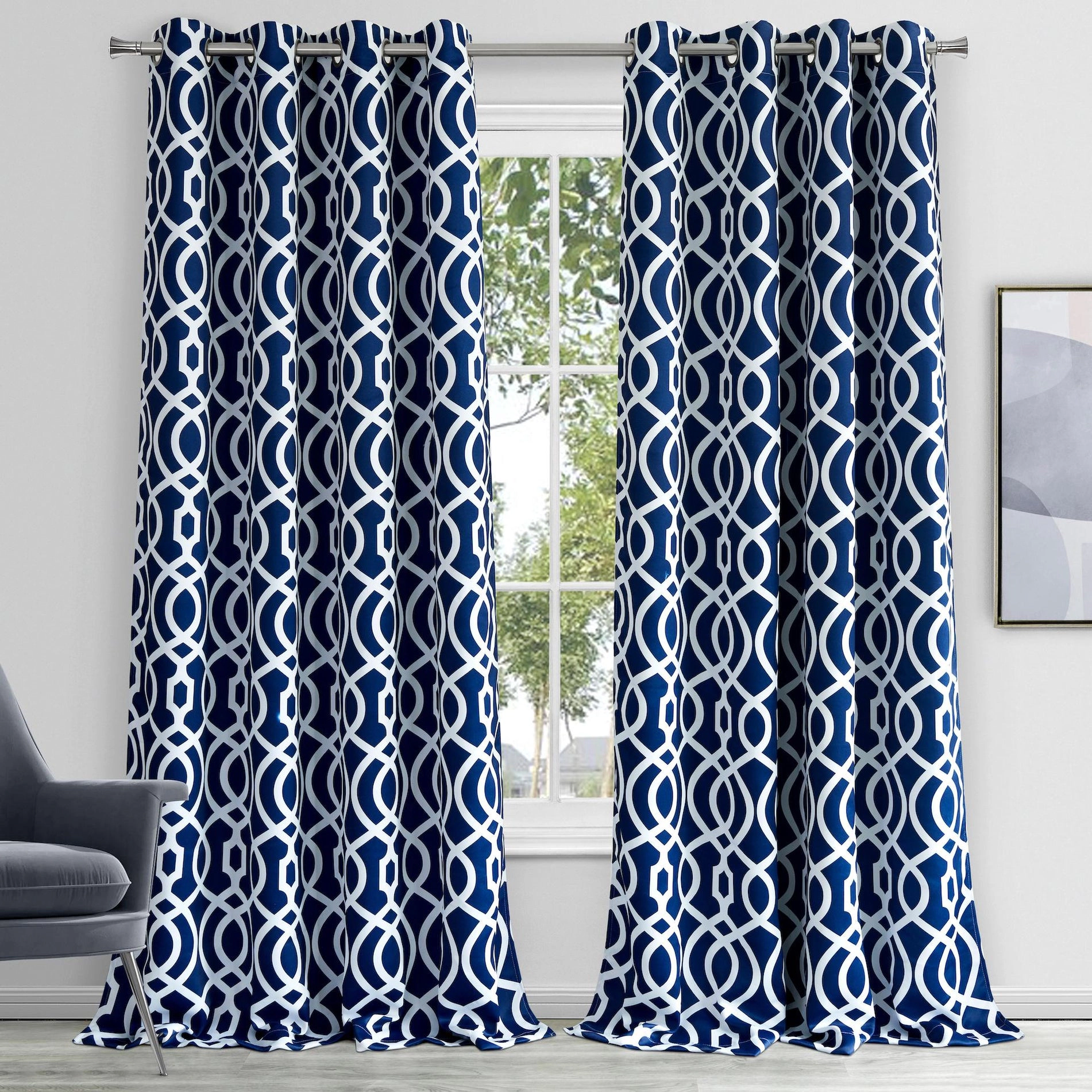 Dainty Home Trellis Grommet Top Energy Saving 100% Blackout Single Curtain Panel - 54" x 84"