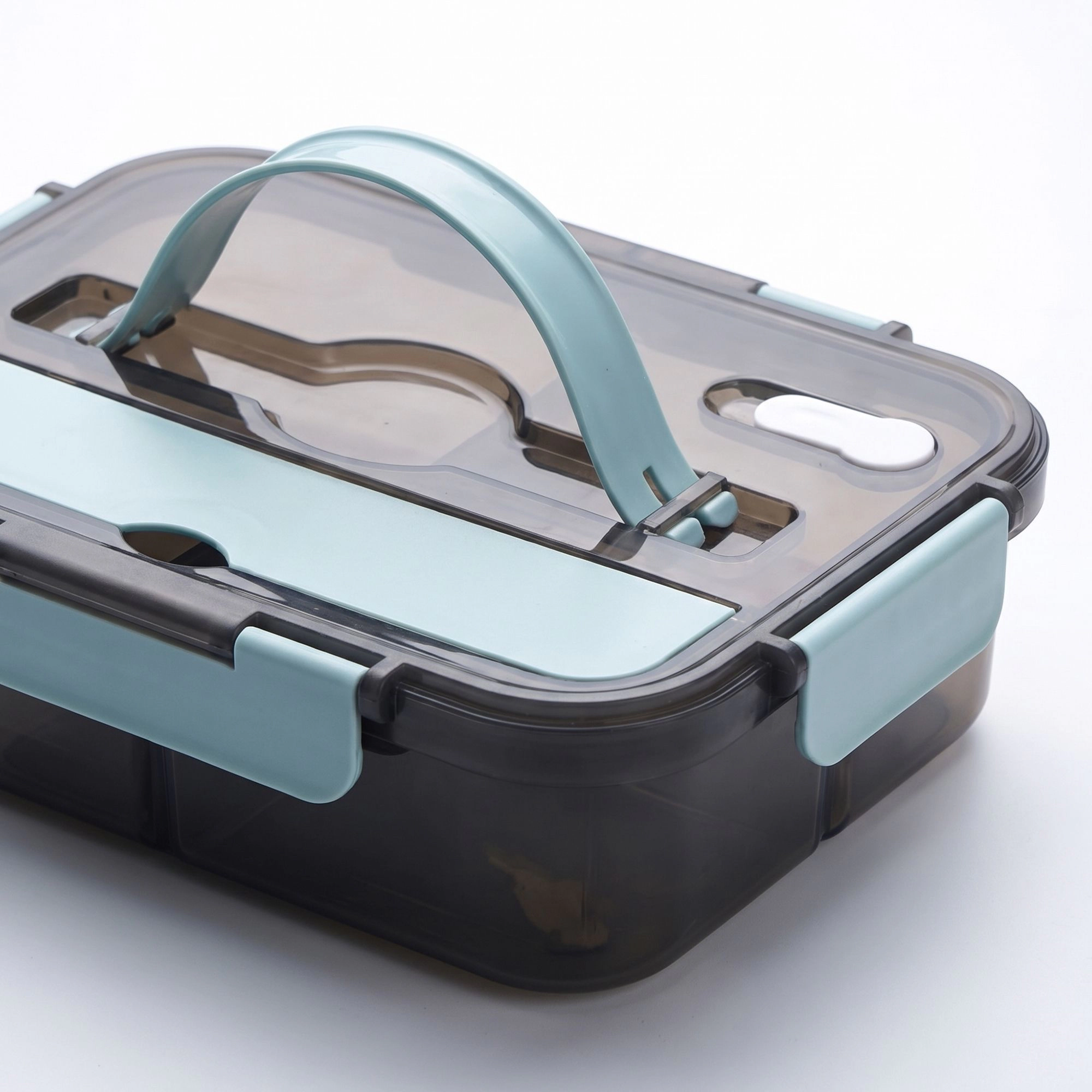 Alilang Unisex Bento Lunch Box Leakproof Food Container with Compartments Utensil Storage and Secure Lock Lid 9.4x6.9x2.