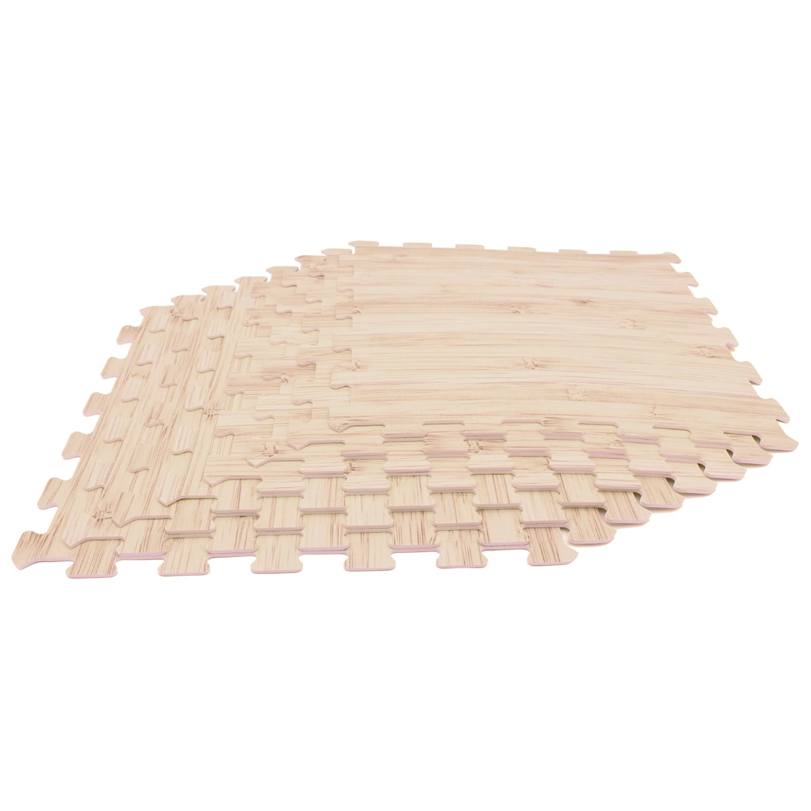 SlickBlue 8-Piece EVA Foam Floor Mats, Wood Texture, 21 Sq. Ft.