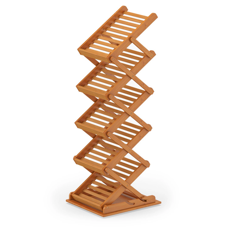 Hivvago Foldable Bamboo Magazine Rack with 2 Adjustable Positions