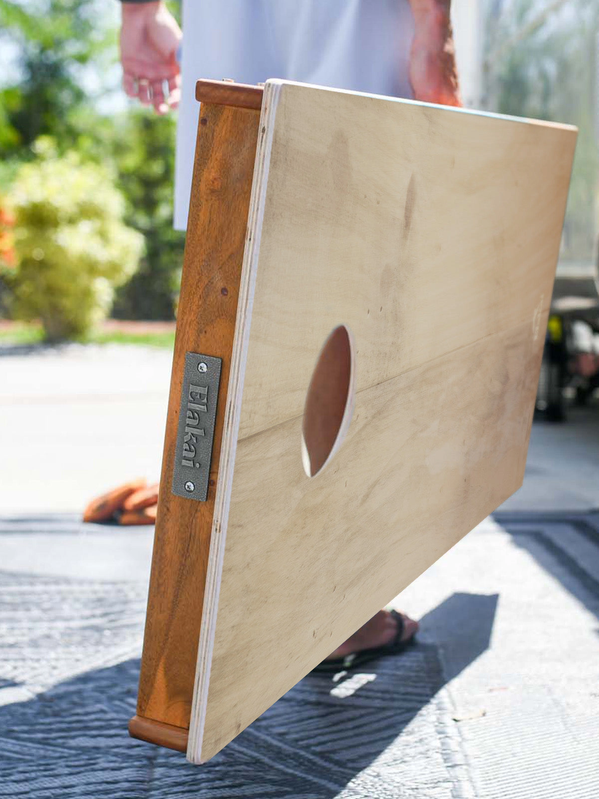 Elakai  Light Beachwood Mahogany Pathfinder Cornhole Boards