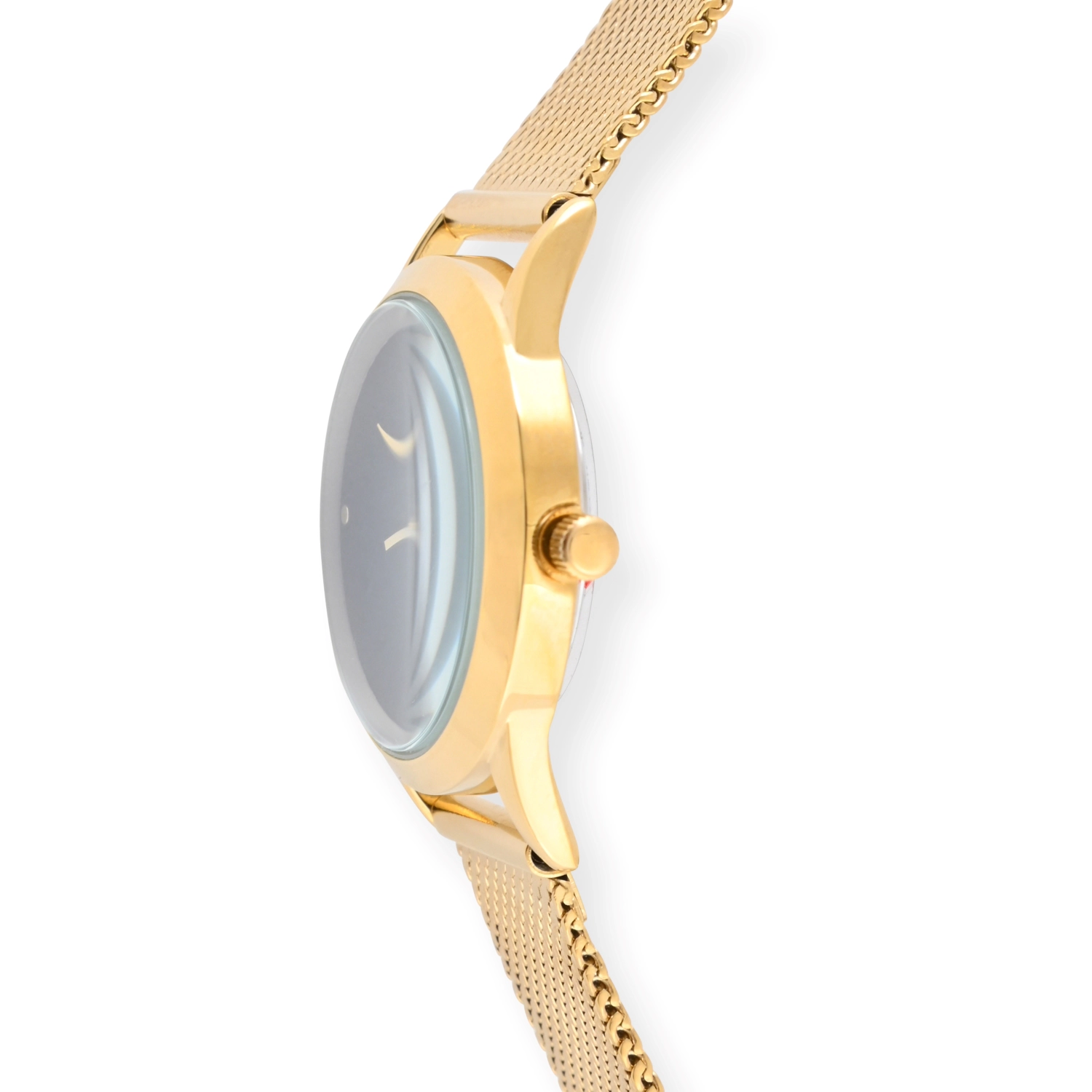 Peugeot Women's 30mm Wafer Slim Gold Plated Case Watch with Mesh Band