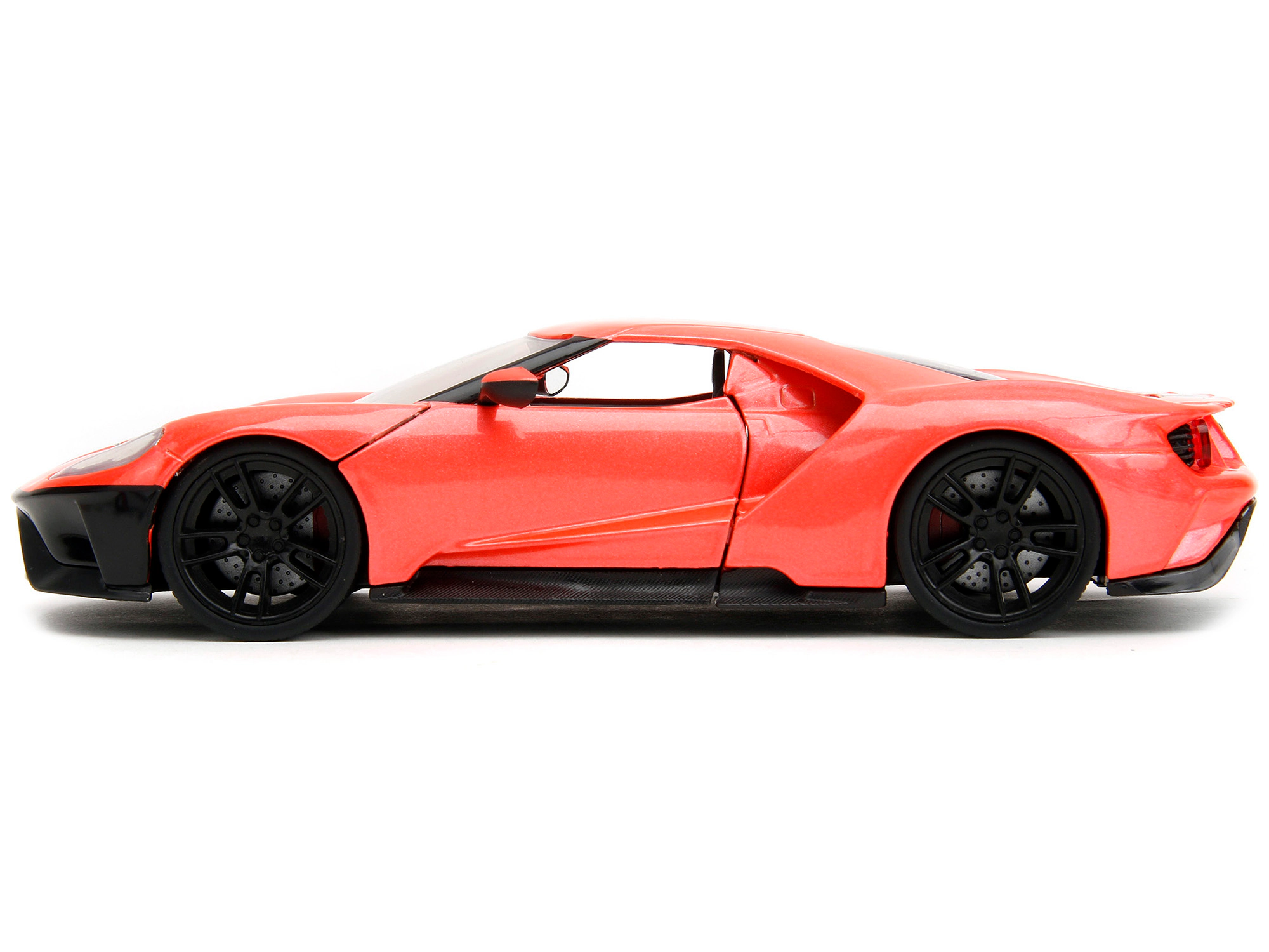 Jada 2017 Ford Gt Light Red Metallic With Black Stripe "Pink Slips" Series 1/24 Diecast Model Car By Jada