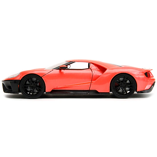Jada Collectible 2017 Ford Gt Light Red Metallic With Black Stripe "Pink Slips" Series 1/24 Diecast Model Car
