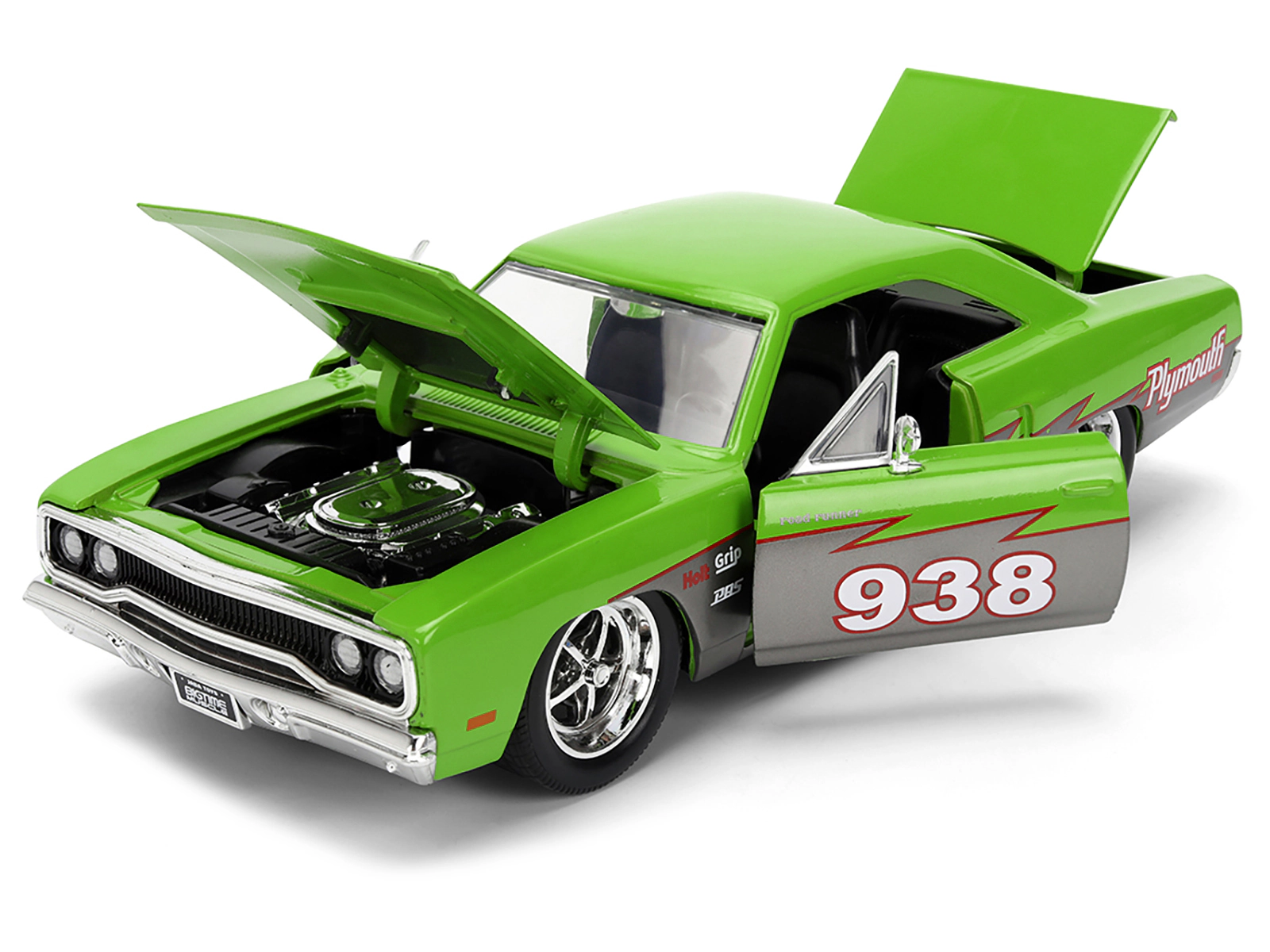 Jada 1970 Plymouth Road Runner #938 Green and Gray Metallic "Bigtime Muscle" Series 1/24 Diecast Model Car by Jada