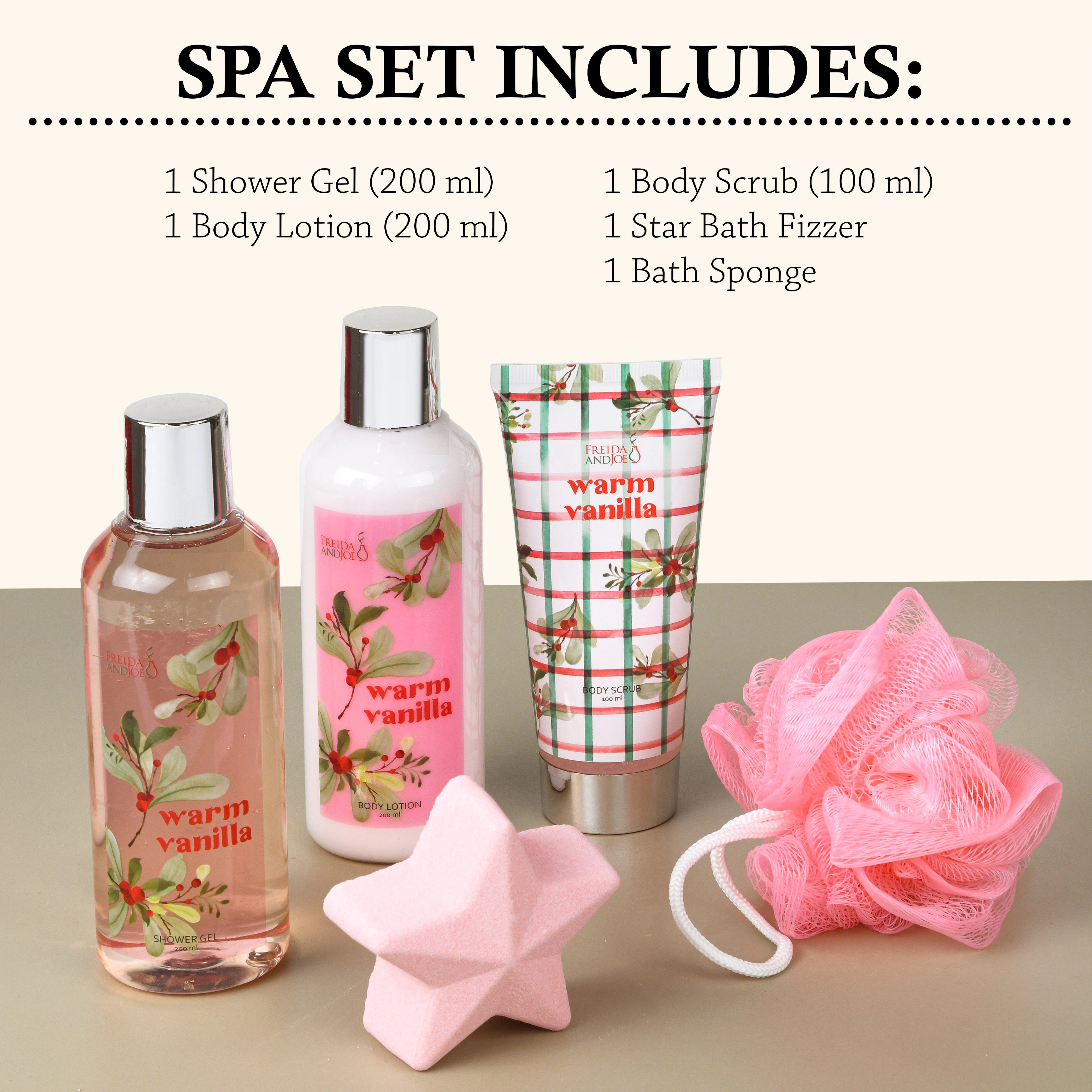 Freida and Joe Women Warm Vanilla Fragrance Fragrance Bath and Body Collection Gift Box Set