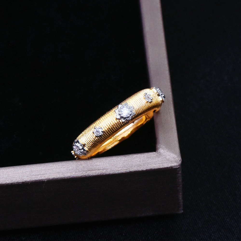 Women's Open Adjustable Ring with Cubic Zirconia Stones