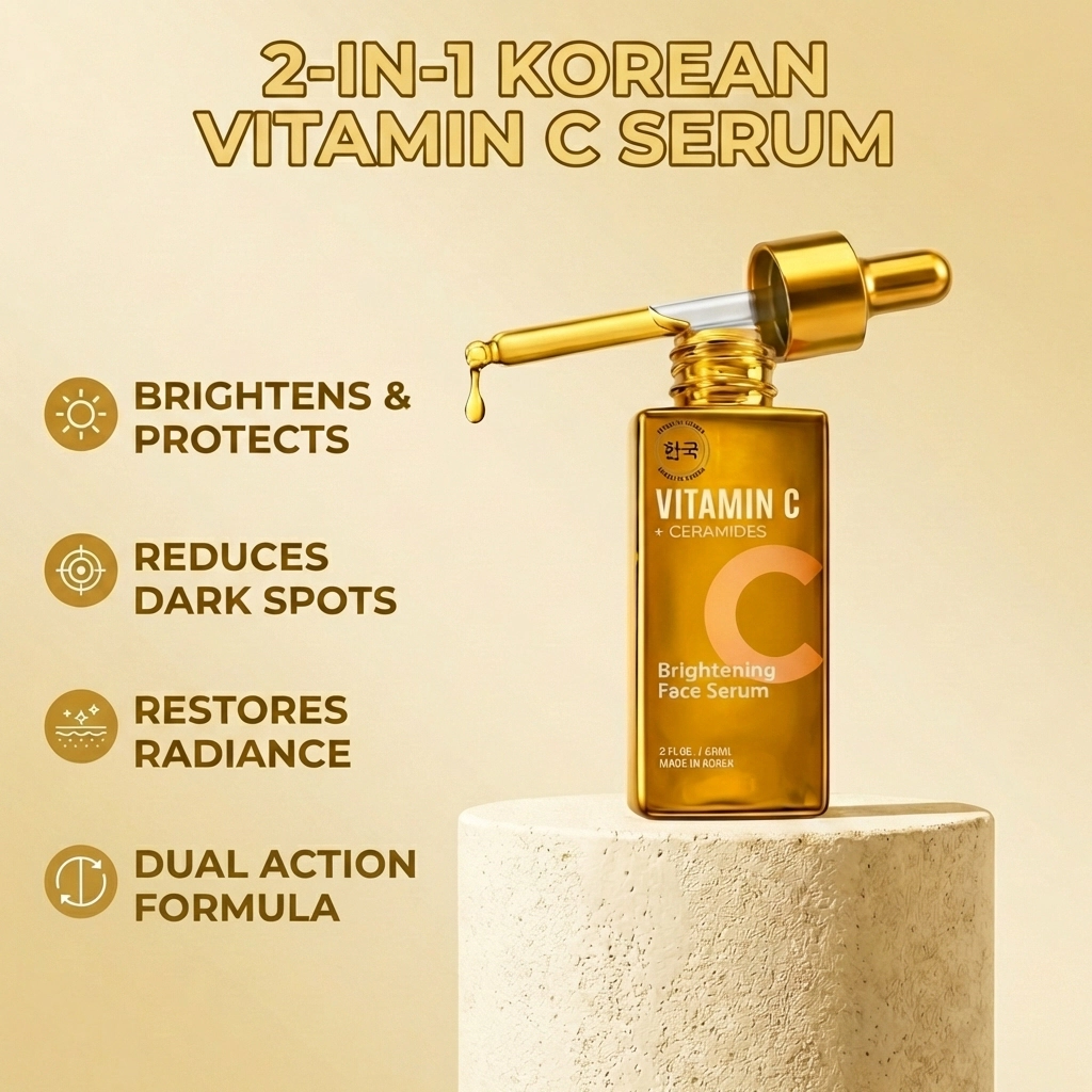 Lovery Vitamin C and Ceramides Brightening Face Serum - Korean Skin Care Radiance & Barrier Repair Treatment