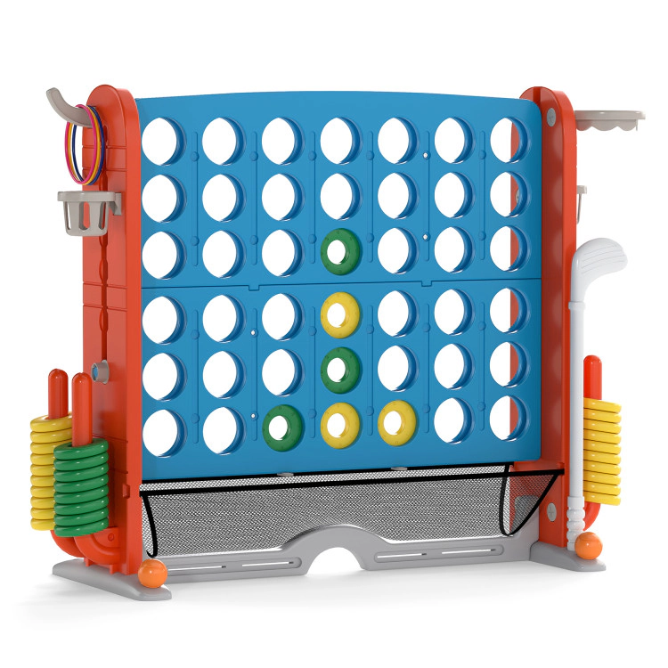 Hivvago Jumbo 4-to-Score Game with Ring-toss and Basketball Hoop & Orange