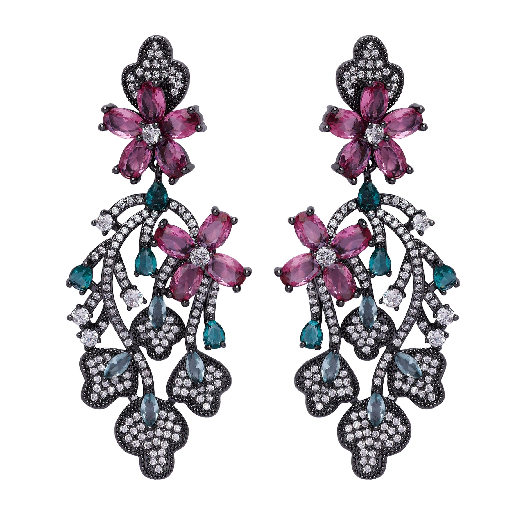 AGP PARIS Womens Diva Floral Drop Earrings