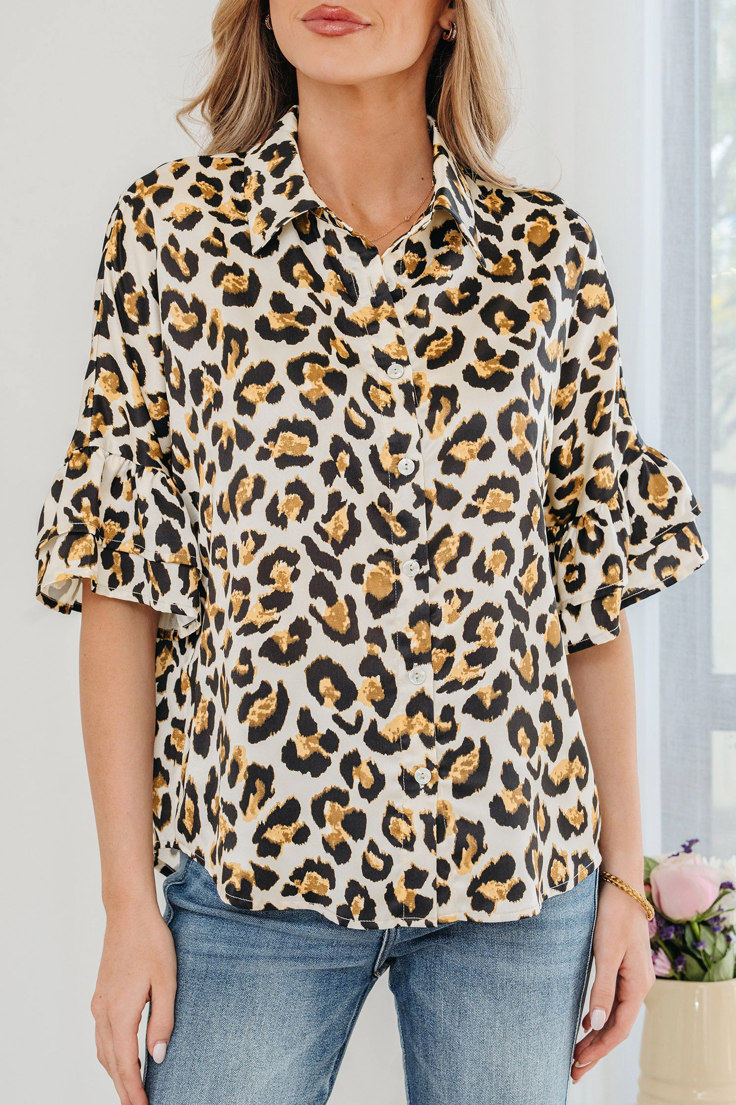 Threaded Pear Women's Penny 4 Sleeve Loose Shirt