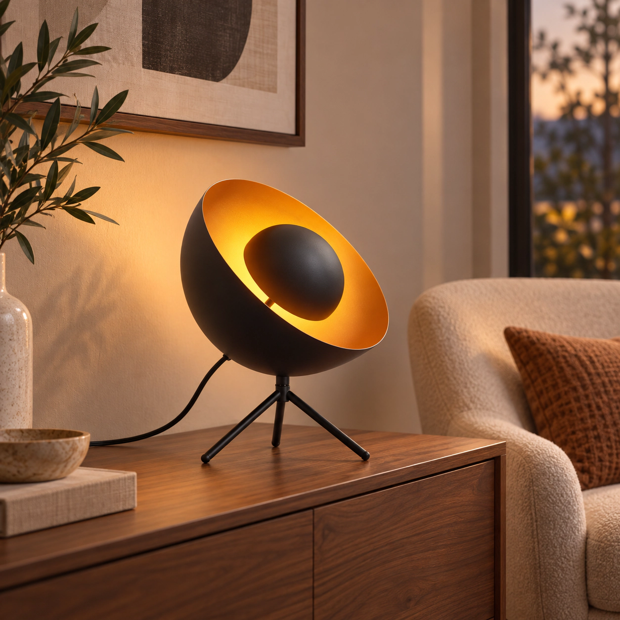 EP LIGHT Mid Century Satellite Radar Table Lamp