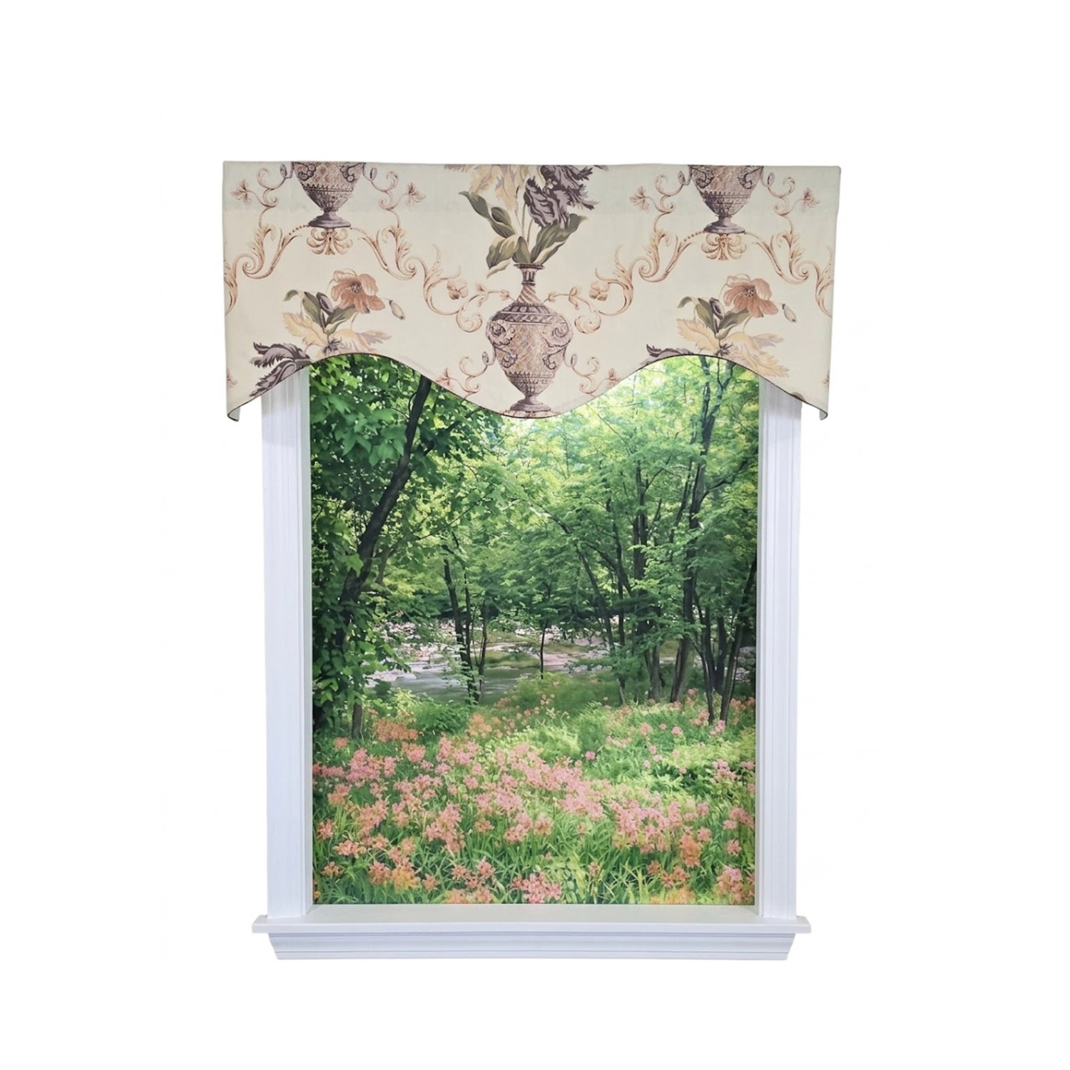 RLF Home Urn Corded Cornice Window Valance 100% Cotton Lined Rod Pocket 50" x 17" Purple
