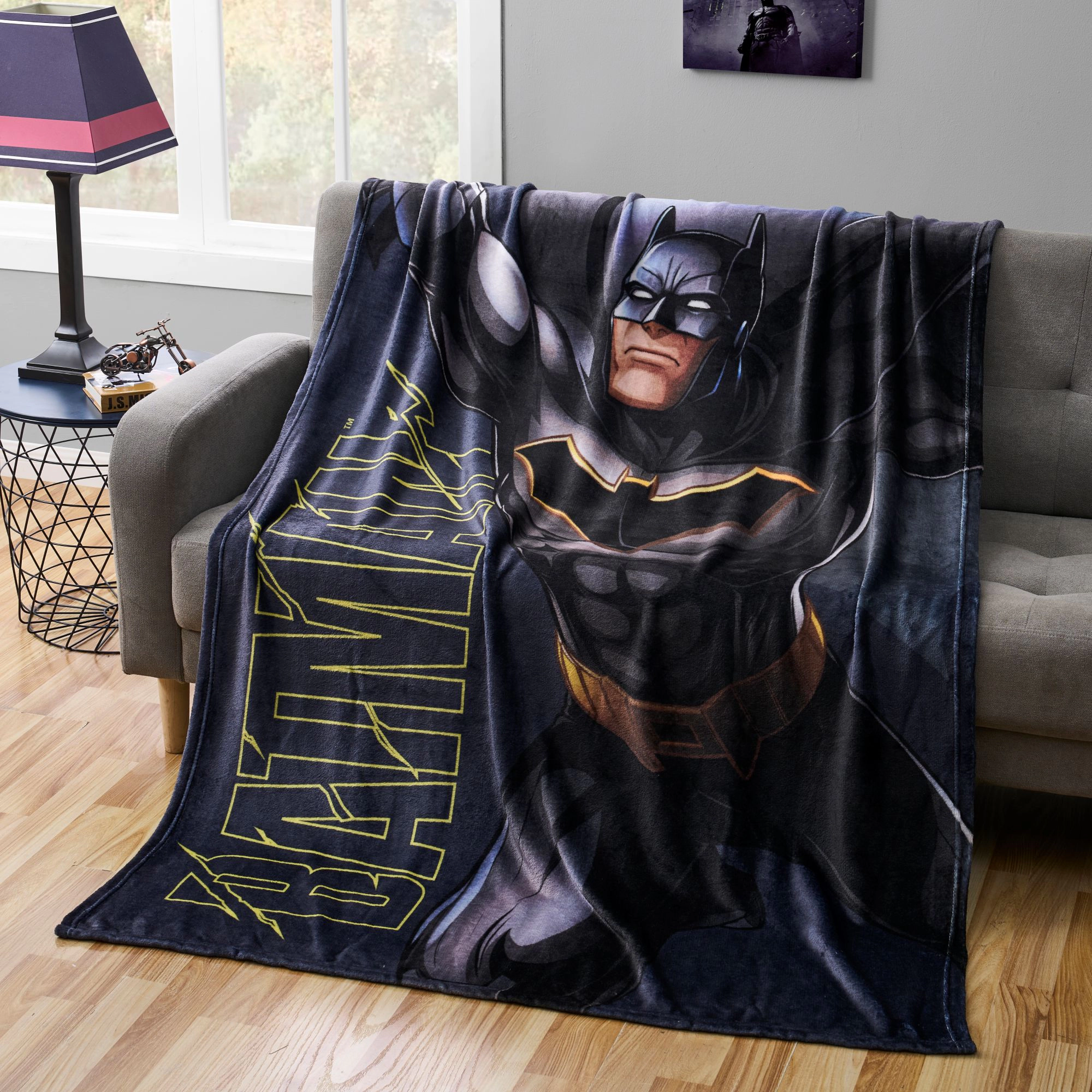 Sweet Home Collection Kids Batman Micro Raschel Throw Blanket 46"x60"