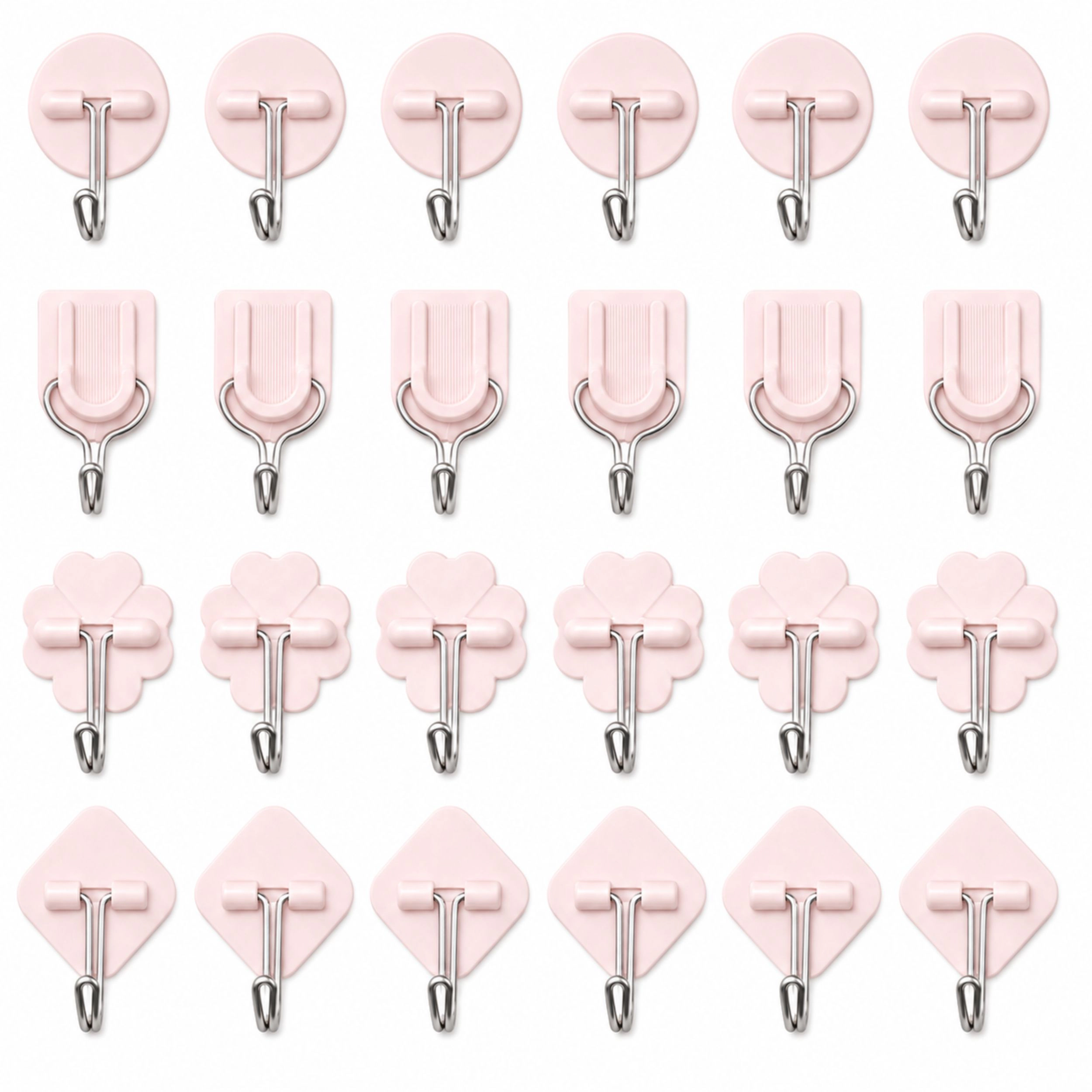 Home Collection Pack of 24 Heavy Duty Self Adhesive Wall Hooks No Drill Hangers