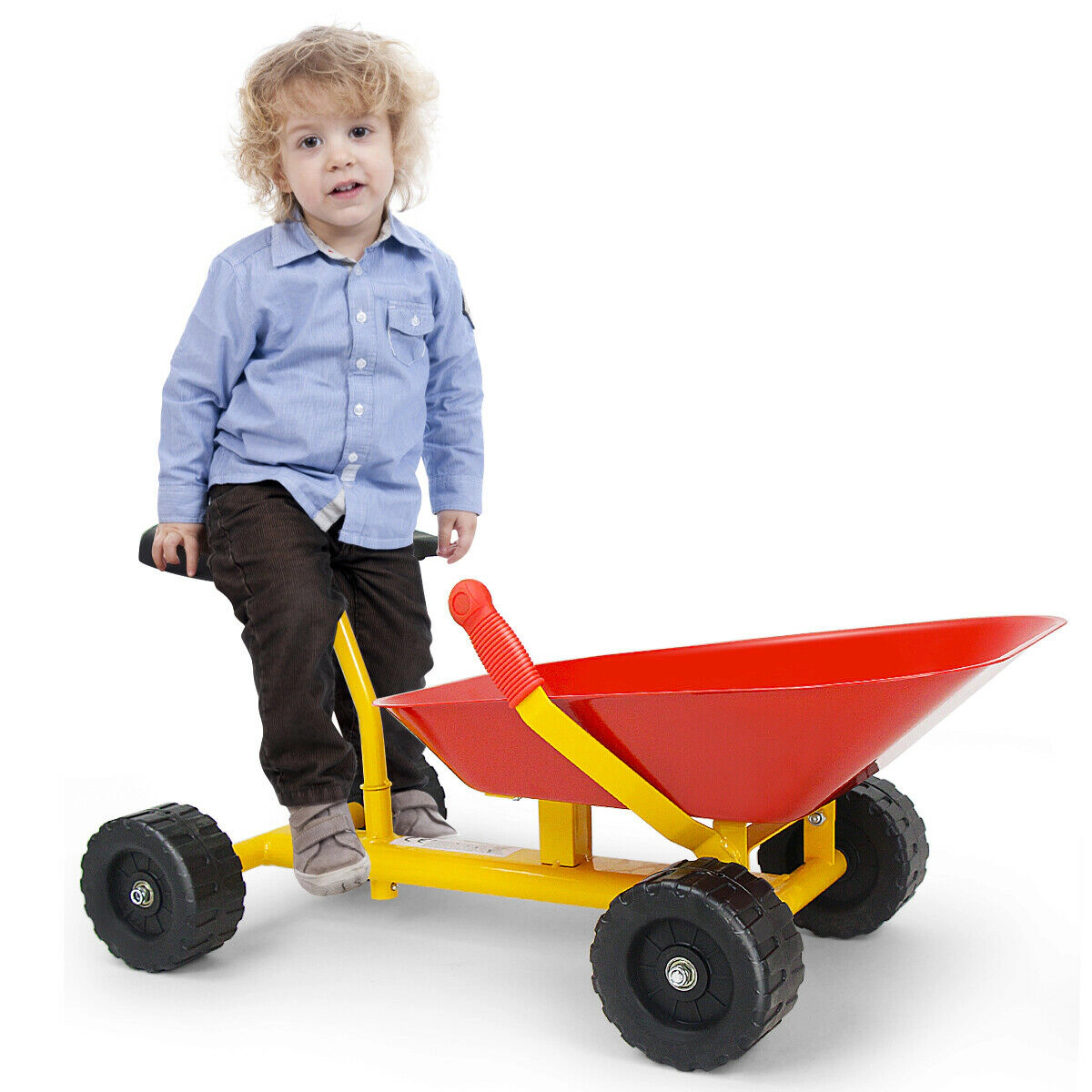 LJG 8 Inch Heavy Duty Kids Ride-on Sand Dumper with 4 Wheels