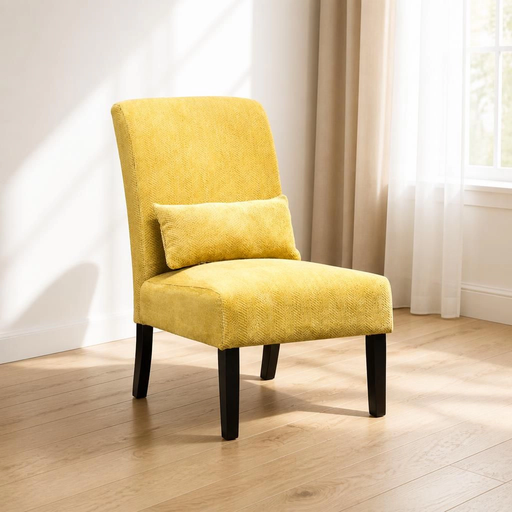 GOODSILO Modern Upholstered Armless Accent Chair for Indoor Seating