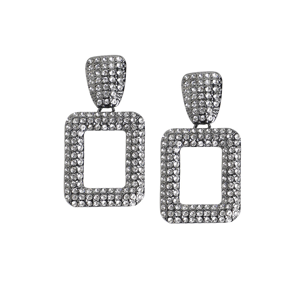 SOHI Women's Crystal Silver Party Drop Earrings