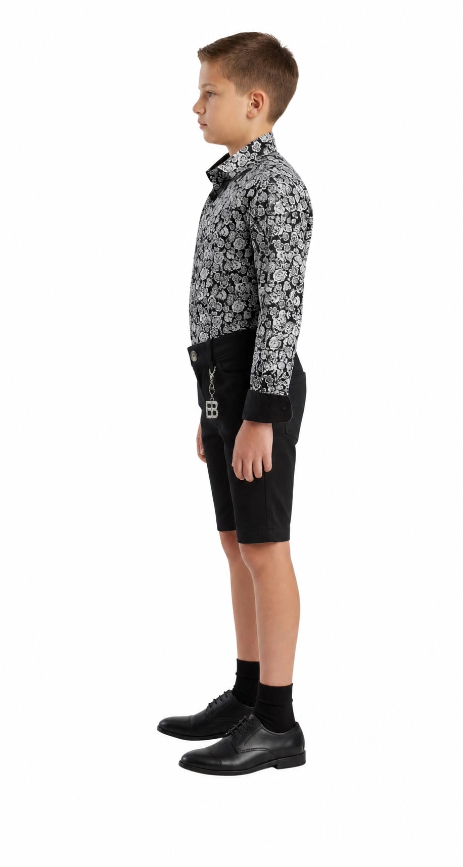 Elie Balleh Boys Slim Fit Paisley Print Shirt