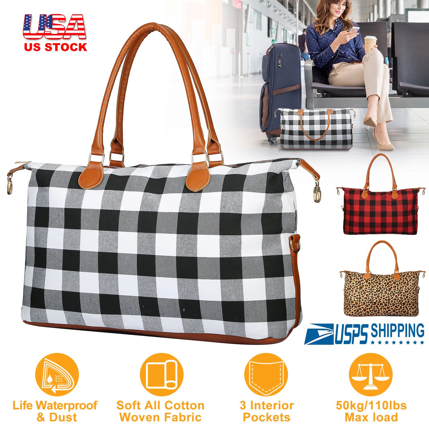 GBruno Cotton Woven Duffle Bag