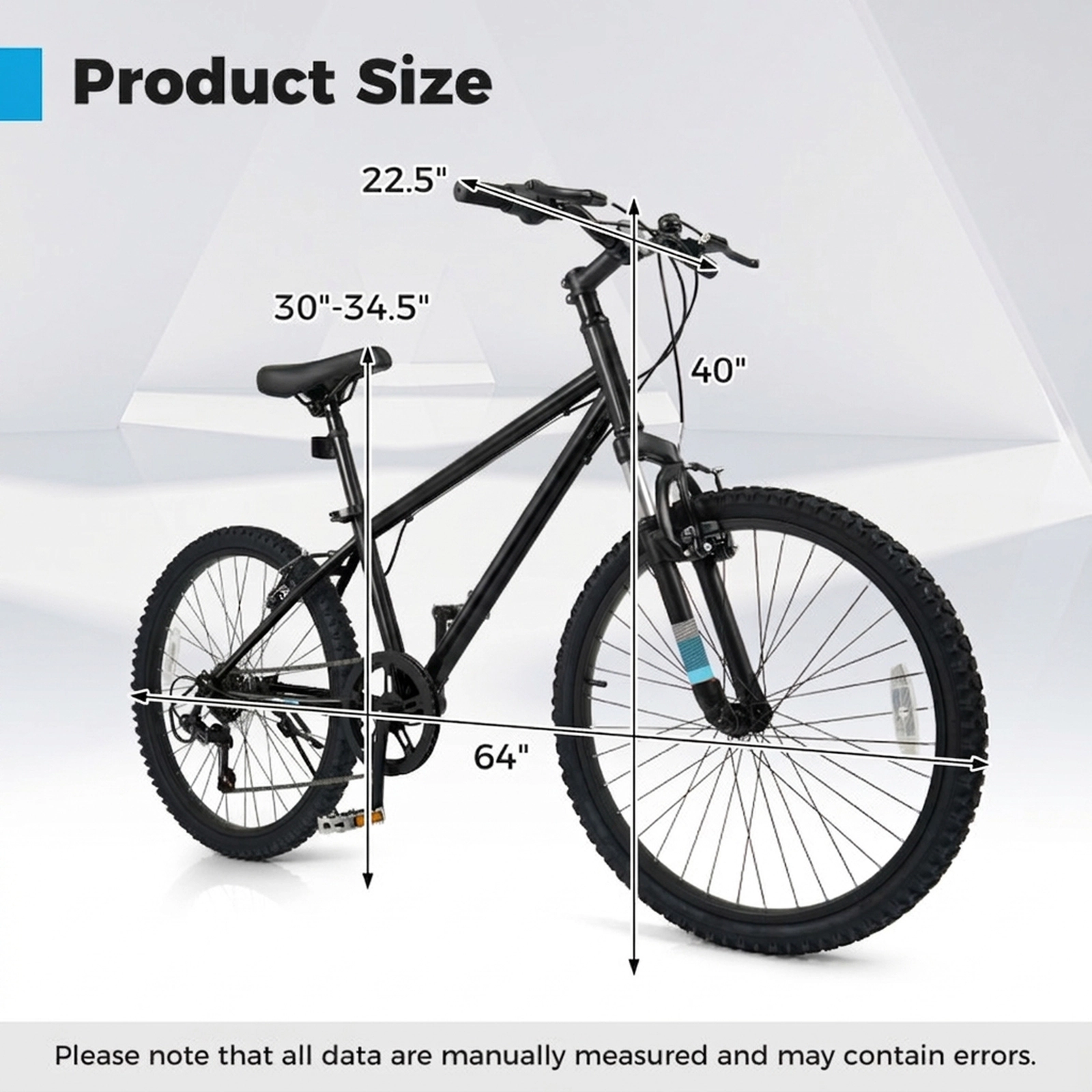 SUGIFT 24-in Black Kids Mountain Bike with Suspension Fork Dual V-Brakes and 6-Speed Shifting