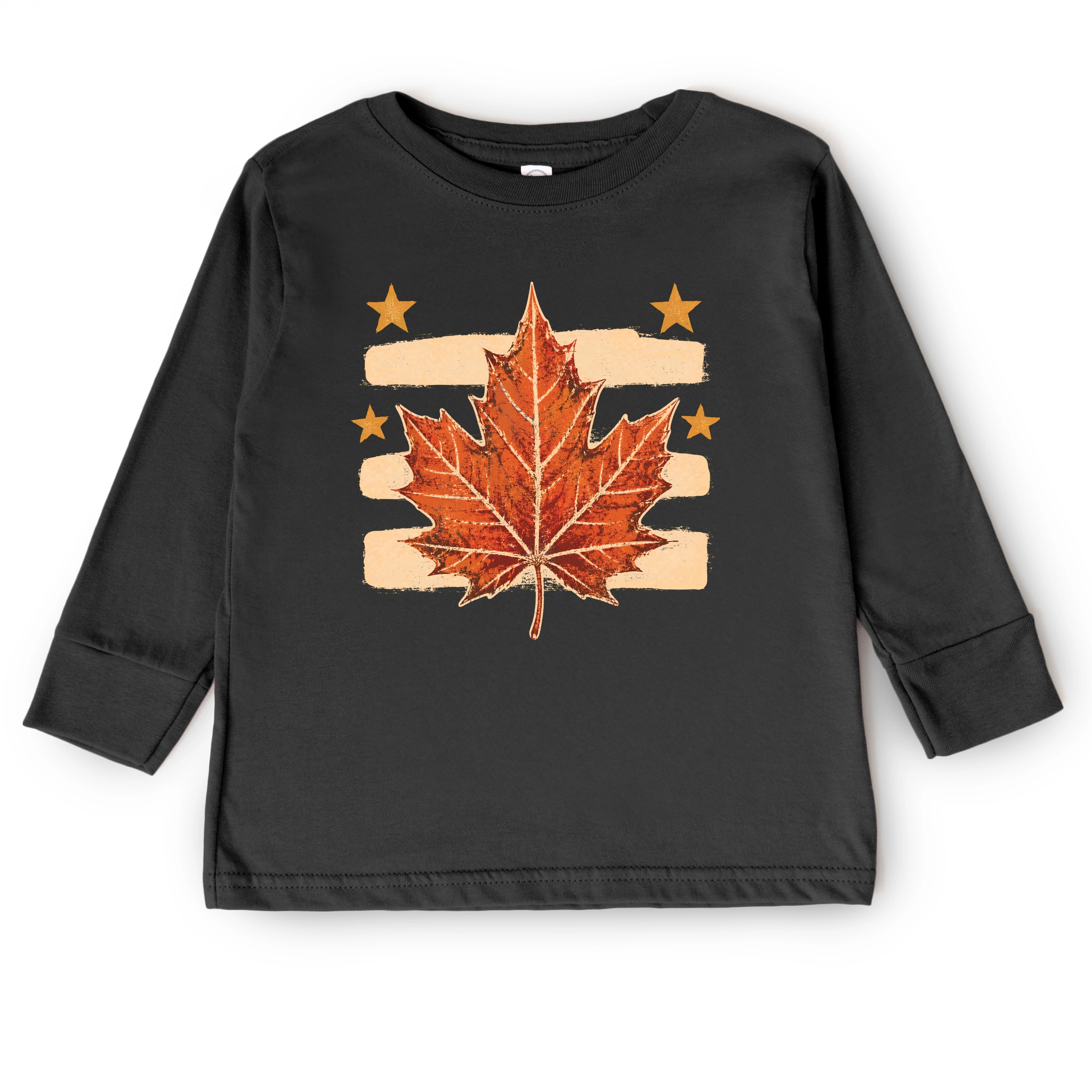 The Juniper Shop - Toddler Long Sleeve Graphic Tee Fall Leaf Stripes