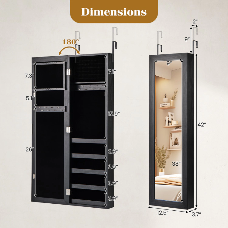 Hivvago Door Mounted Jewelry Armoire