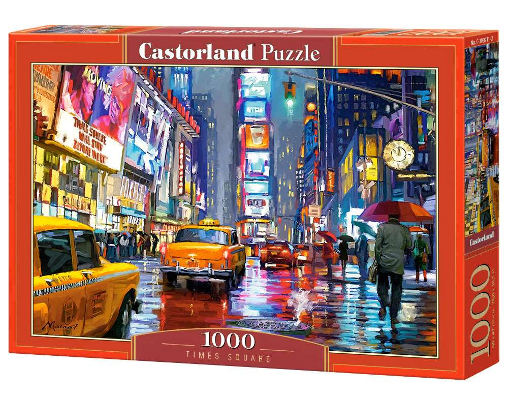 CASTORLAND 1000 Piece Jigsaw Puzzle, Times Square, NY, New York,  New York City Art, USA, yellow cab, C-103911-2