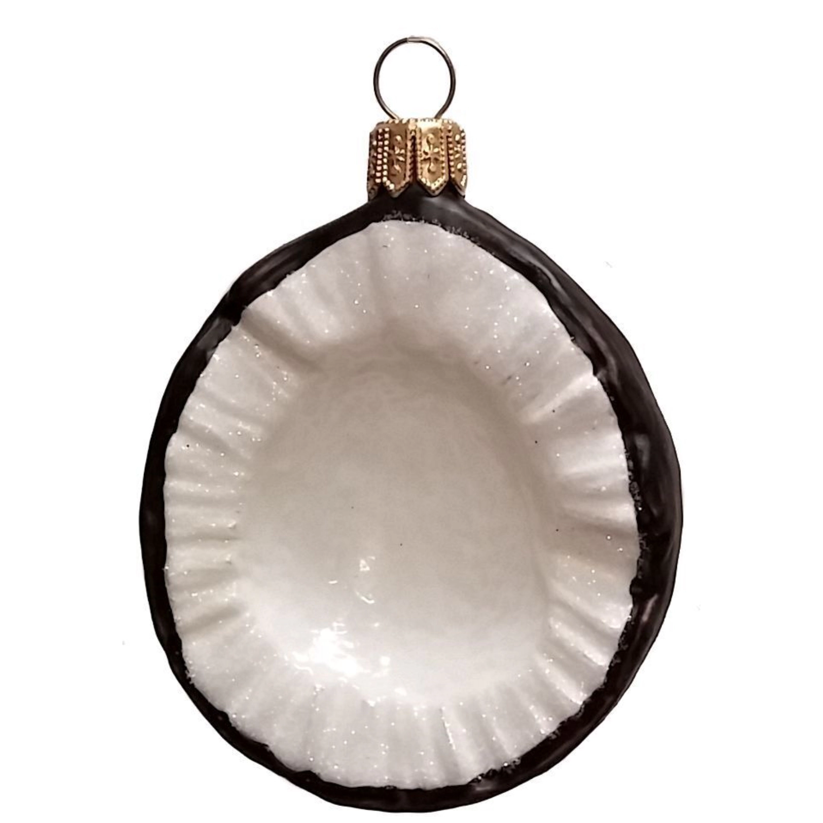 Pinnacle Peak Trading Company Slice of Coconut Polish Blown Glass Christmas Ornament Set of 2 Decorations