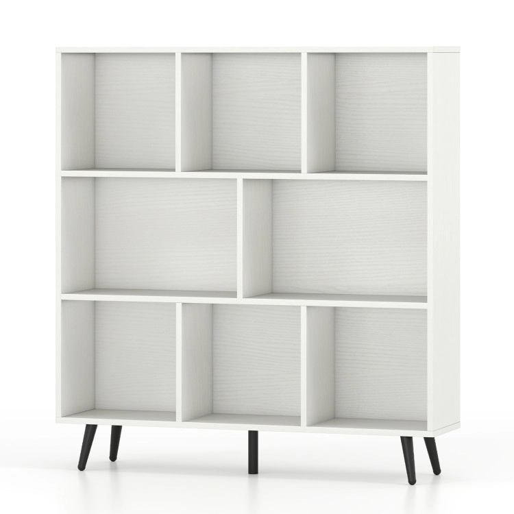 Hivvago 8-Cube Bookcase with 5 Tapered Metal Legs