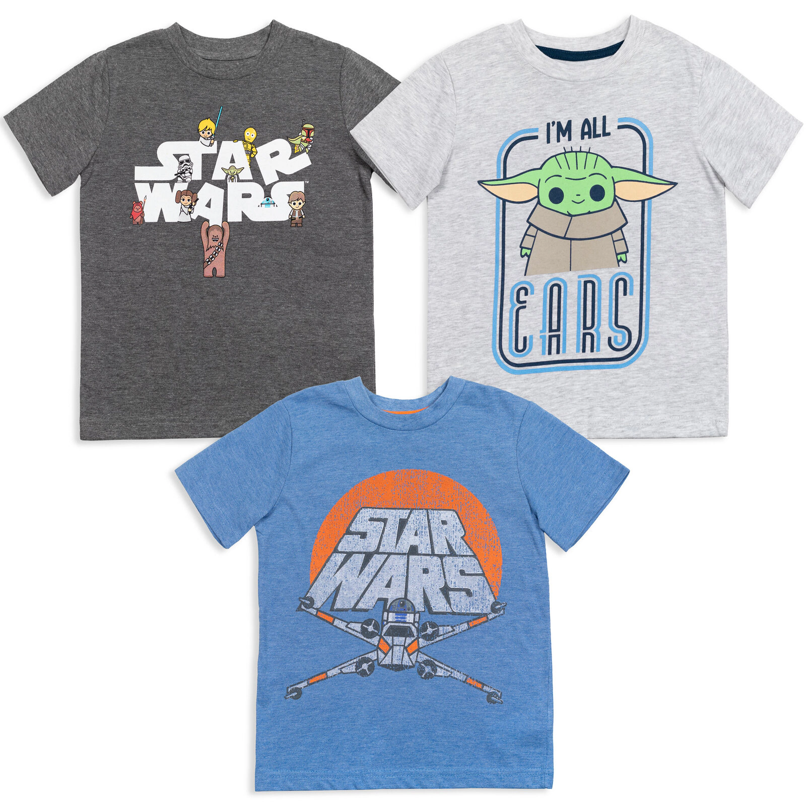 Star Wars Boys' 3-Pack Short Sleeve T-Shirts