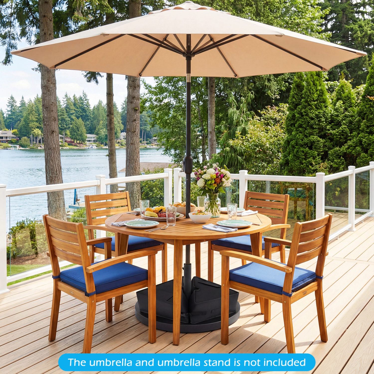 Slickblue Outdoor Umbrella Sandbag Weights 2 Pack 90 lb Fill Capacity Offset Cantilever Support