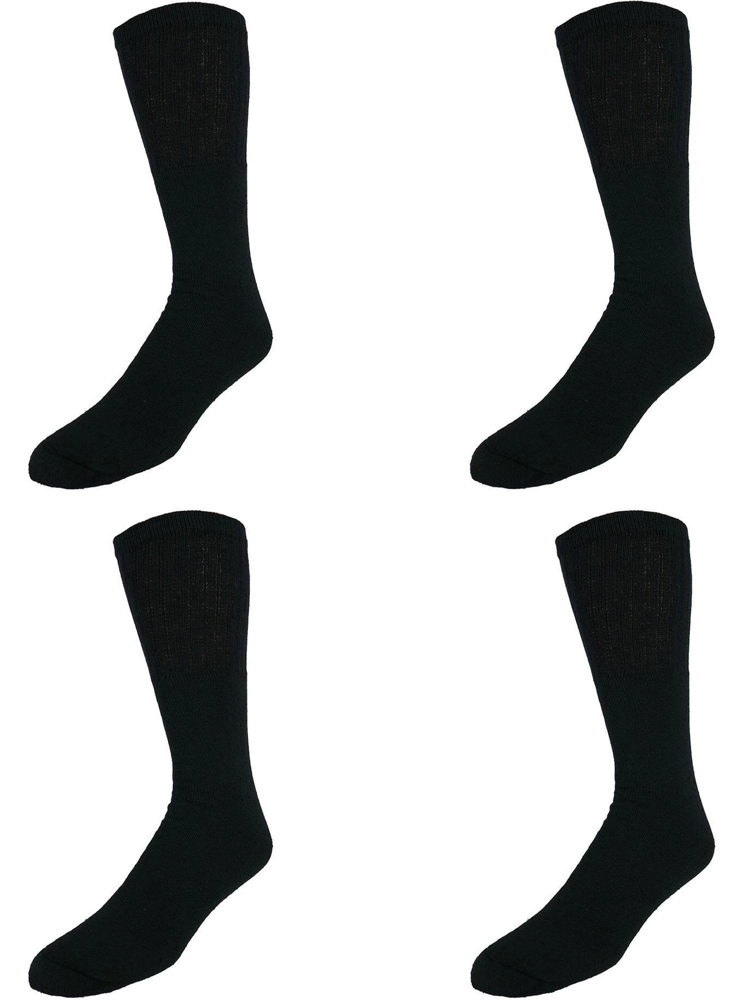 CTM Men's Tube Cotton Blend Casual Socks 4 Pair Value Pack