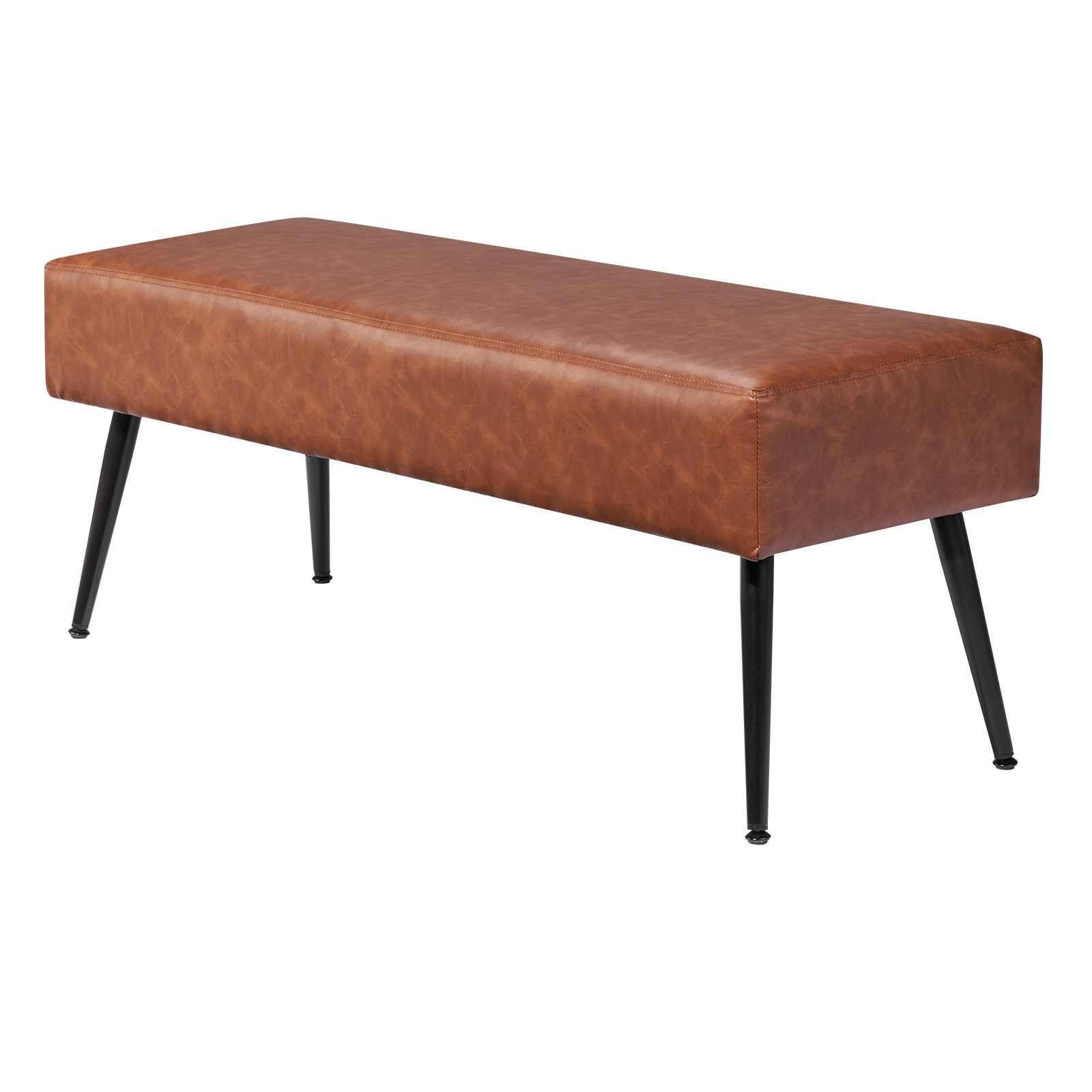 HONGGE Upholstered Leather Bench with Legs for Entryway, Shoe Bench Seat for Living Room, Dining Room, End of Bed