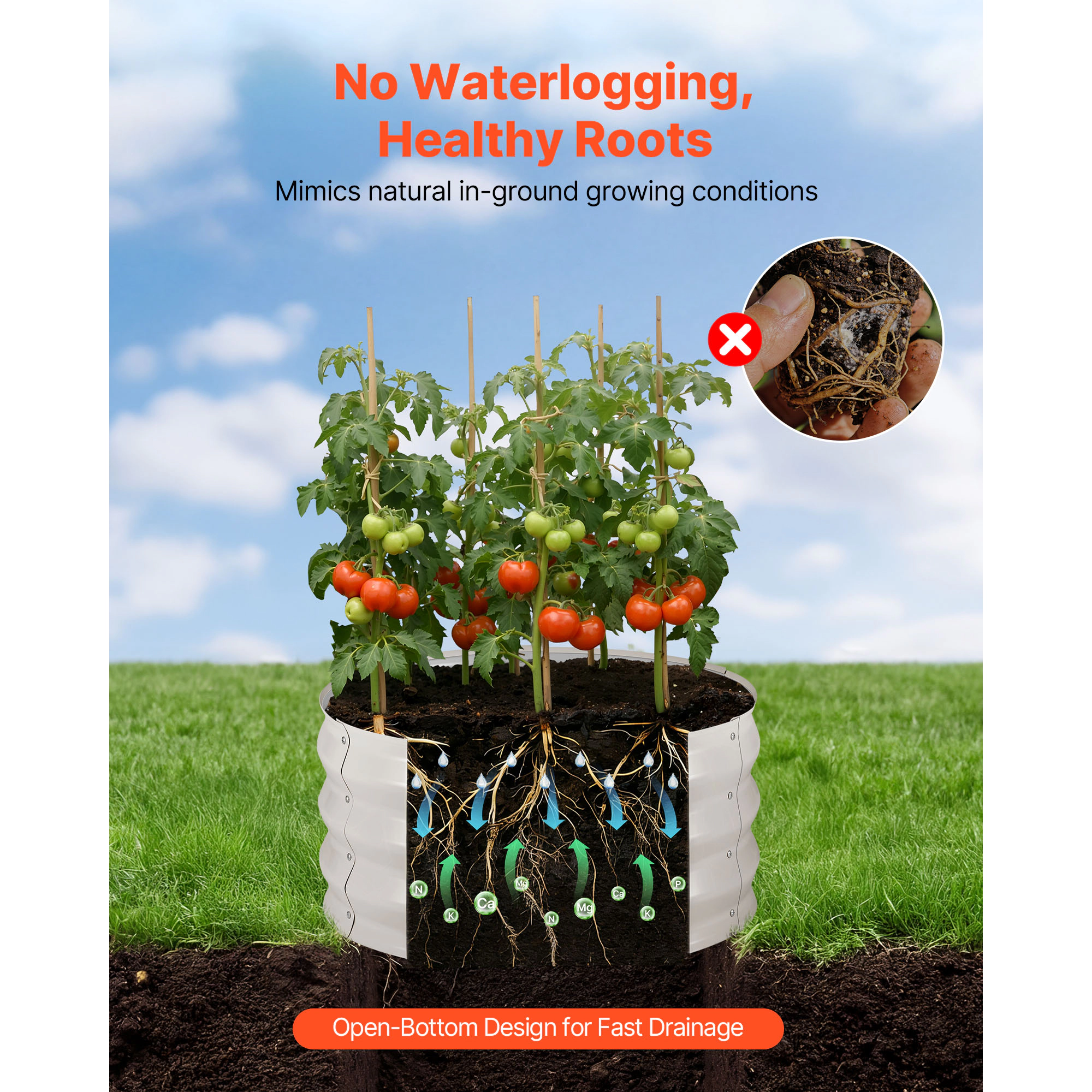 HONGGE Metal Raised Garden Outdoor Galvanized Planter Garden Planter Raised for Vegetables Flowers