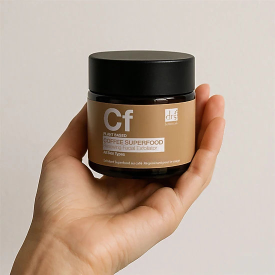 Dr Botanicals Coffee Superfood Renewing Facial Exfoliator 60ml - Salicylic Acid, Vitamin E, Shea Butter