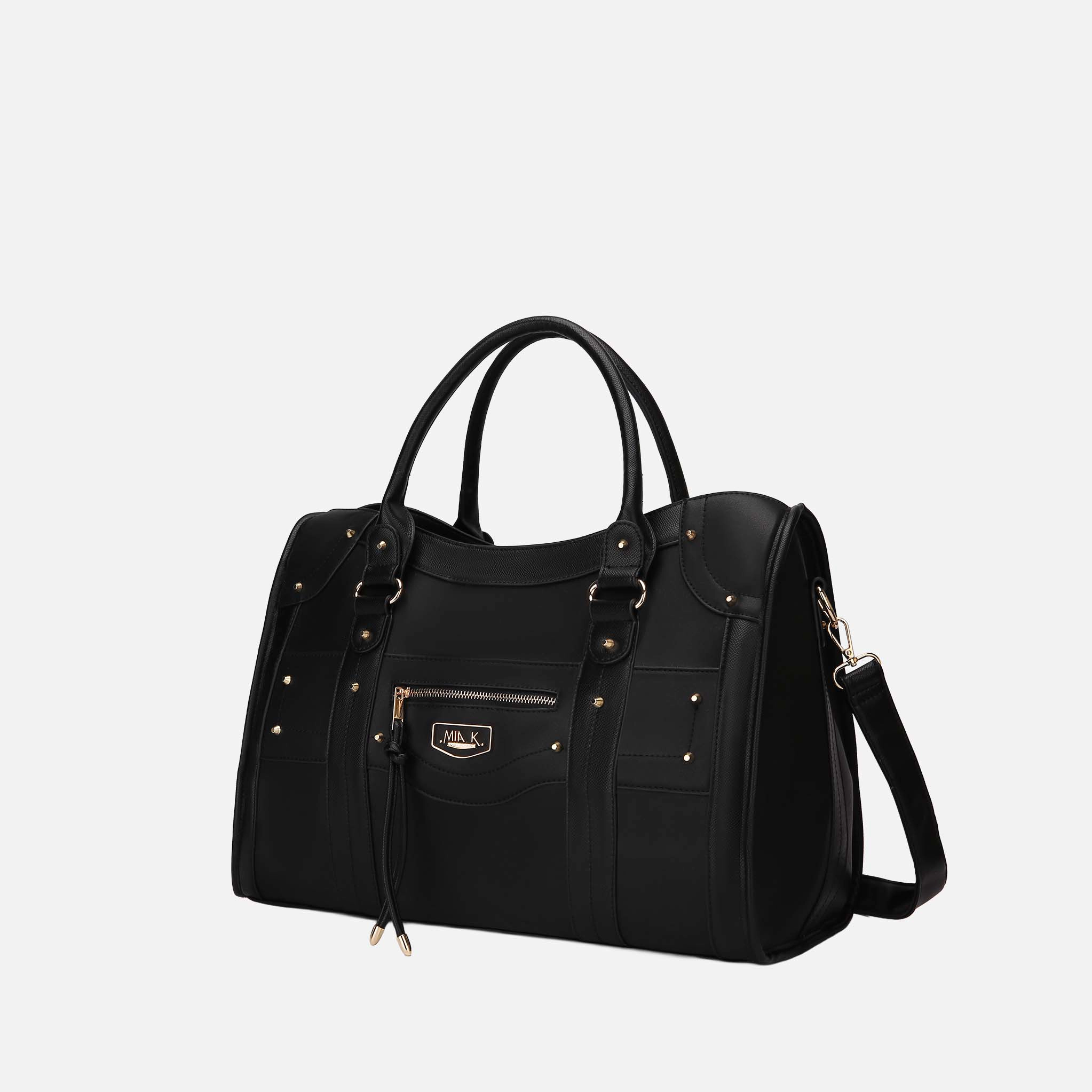 Mia K Collection Patricia Vegan Leather Weekender Duffle Bag
