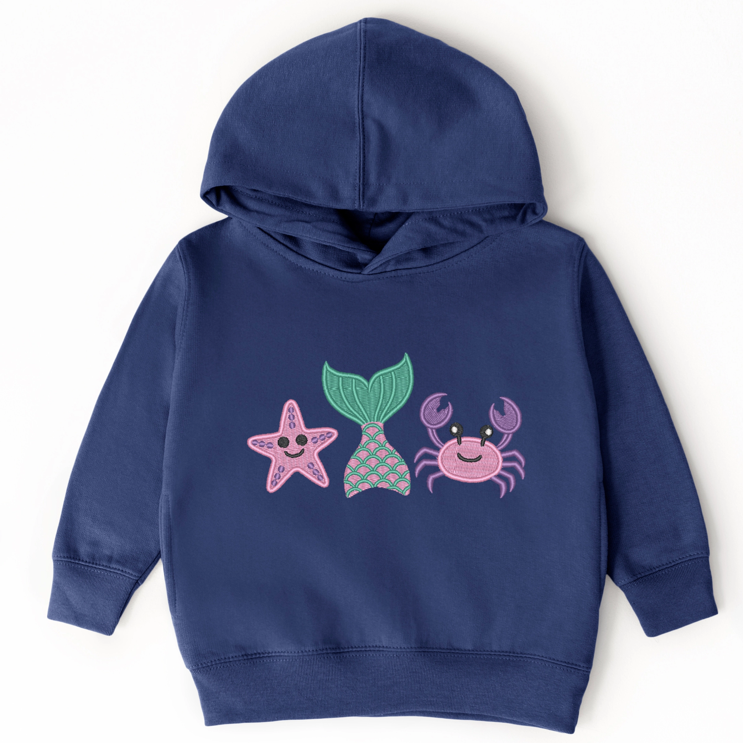 The Juniper Shop - Embroidered Crab Starfish Tail Toddler Hoodie