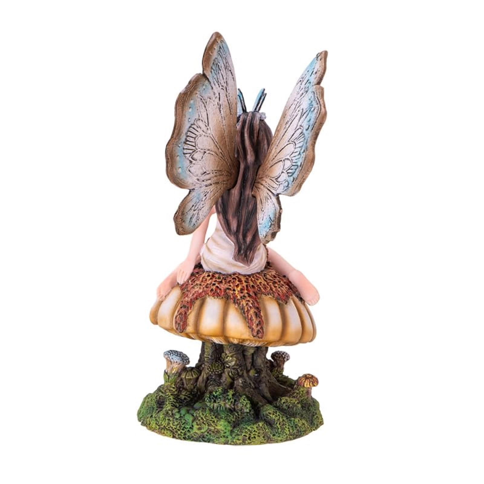 Pacific Giftware Butterfly Fairy on Mushroom Statue 8.27 inch Fantasy Figurine with Delicate Wings and Butterfly Details