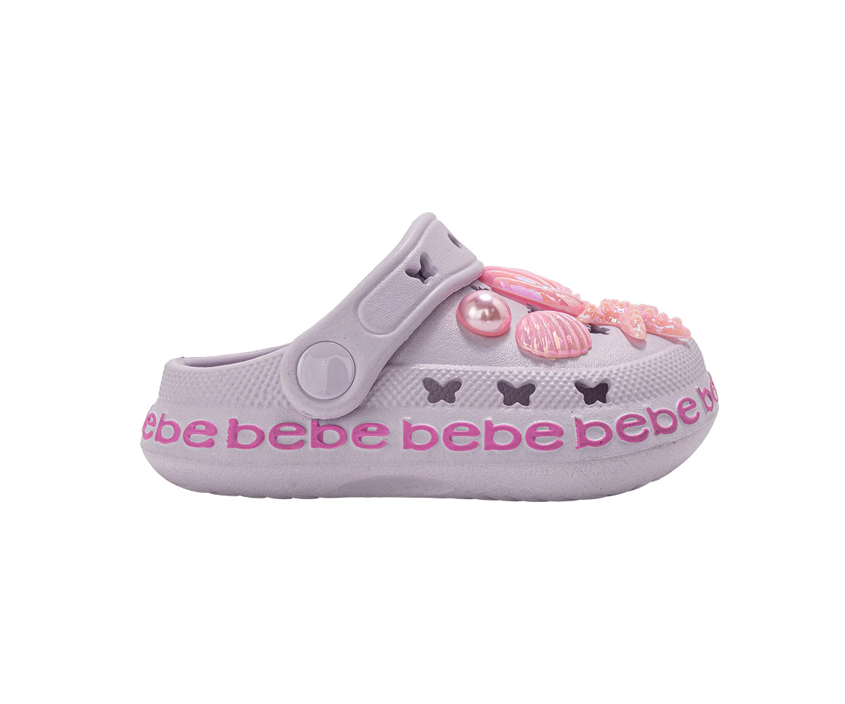 bebe Toddler Girl's EVA Clog Sandals with Sea Life Charms Slip On Shoes