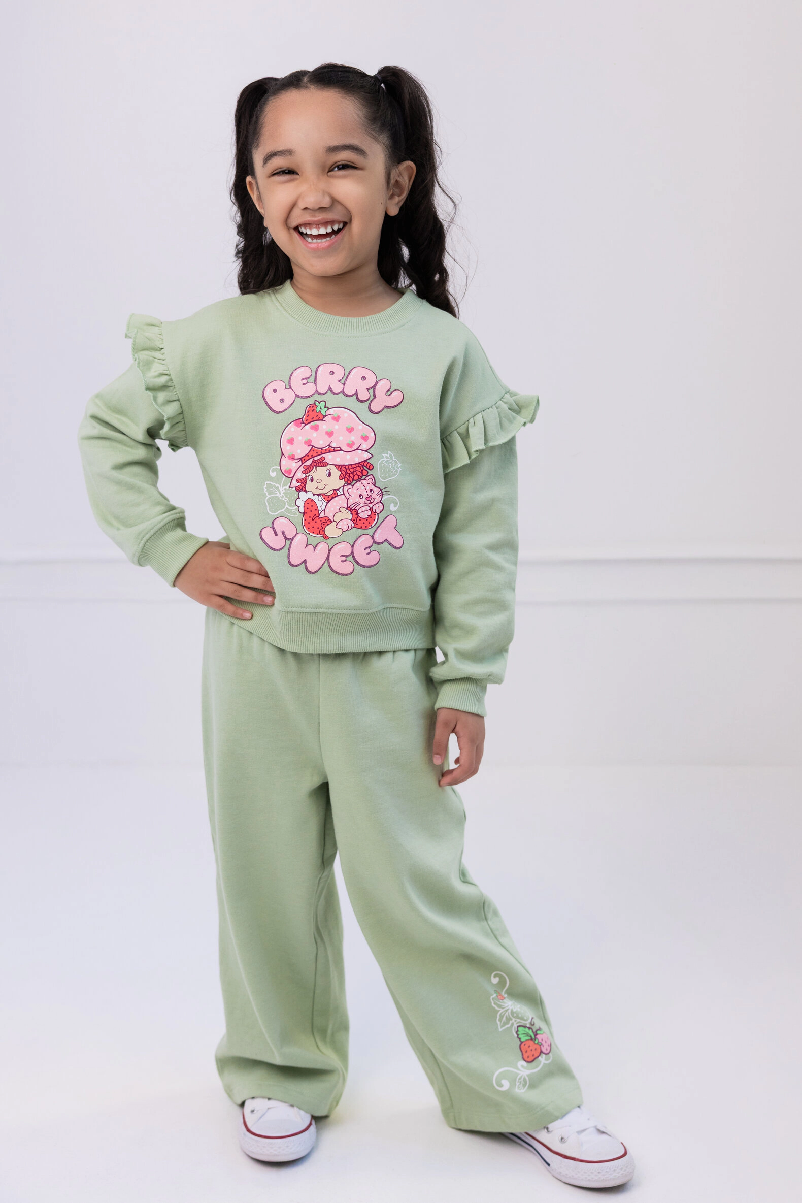 Strawberry Shortcake Girls' 2-Piece Fleece Sweatshirt and Pants Set