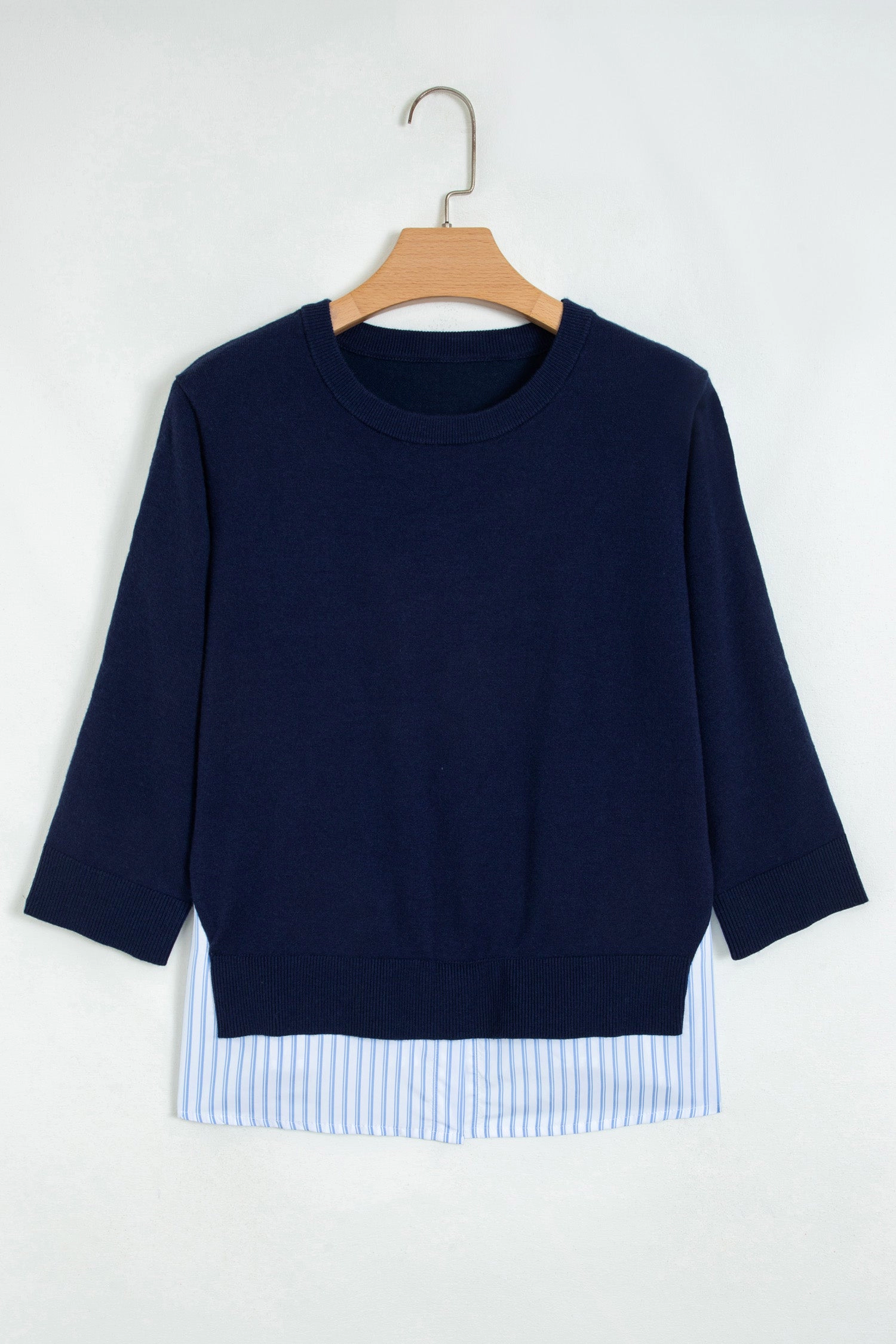 Threaded Pear Hadlee Striped Pullover Sweater Long Sleeve Top